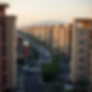 Overview of a bustling Dubai neighborhood featuring AIX properties