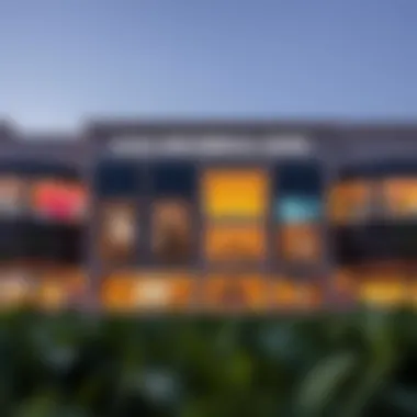 Exterior view of Al Safa Commercial Centre at dusk