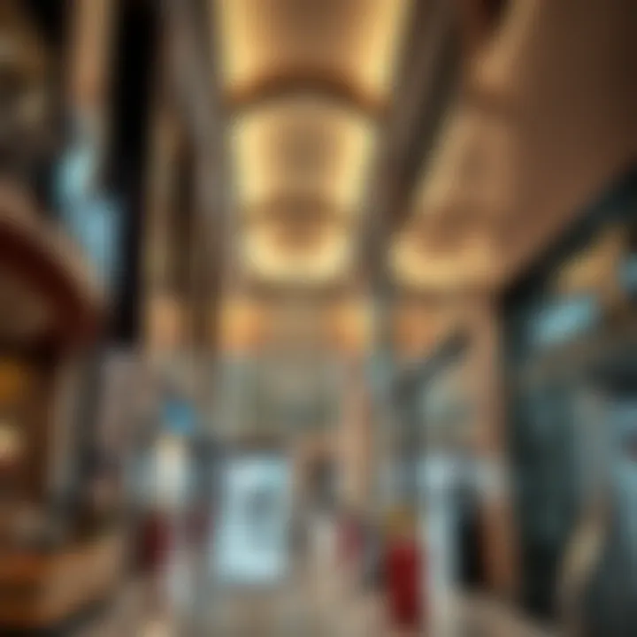 Interior ambiance showcasing diverse shops