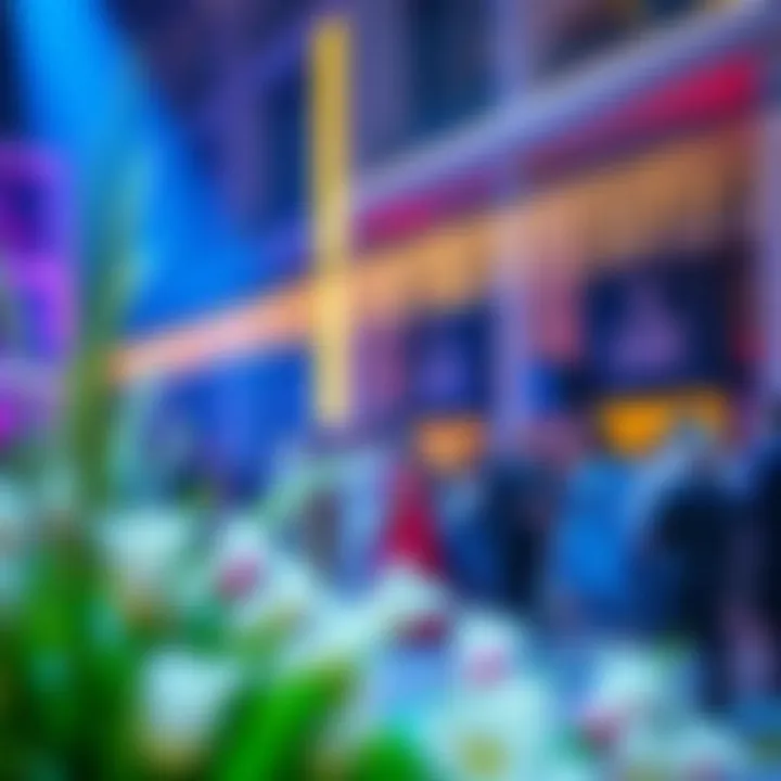 A cultural event taking place at the Avenue at Etihad Towers with a vibrant atmosphere