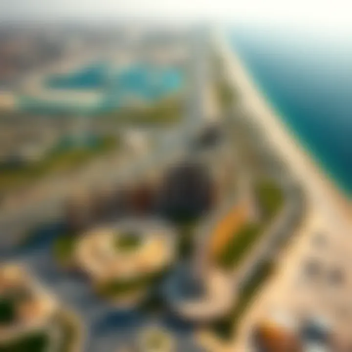 Aerial view of Azizi Riviera Phase 1 highlighting its strategic location in Dubai