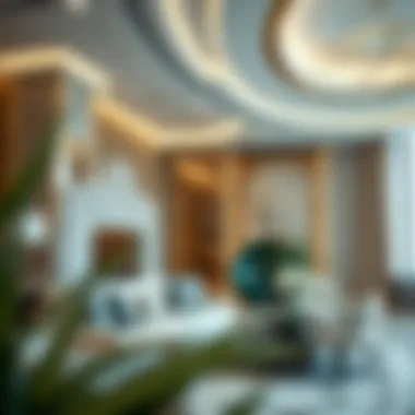 Luxurious Interior Features of the Bedaia Building Interior design elements highlighting the luxurious atmosphere of the Bedaia Building