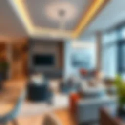 Stylish living room layout of Boulevard Point showcasing modern design