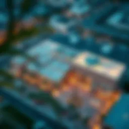 Aerial view of Box Park Al Wasl showcasing its unique architectural design