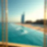 Stunning view of Burj Al Arab Beach with crystal clear waters