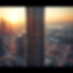 Stunning view of Burj Residences Tower 1 at sunset