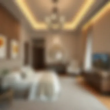 Stylish bedroom interior emphasizing comfort and functionality