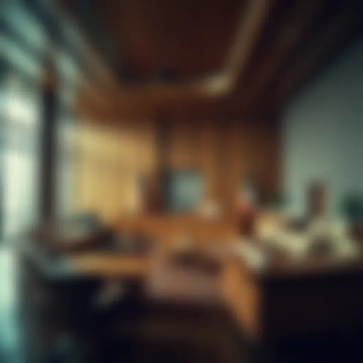 A courtroom setting representing rental dispute hearings and resolutions