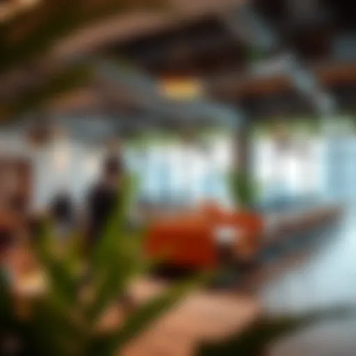 Innovative Coworking Environment A modern coworking space featuring innovative design and collaborative areas