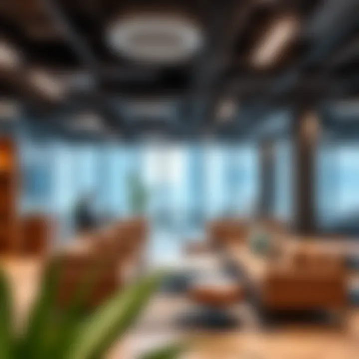 Technology-Driven Coworking Solutions Technology integration in a coworking space showcasing modern amenities