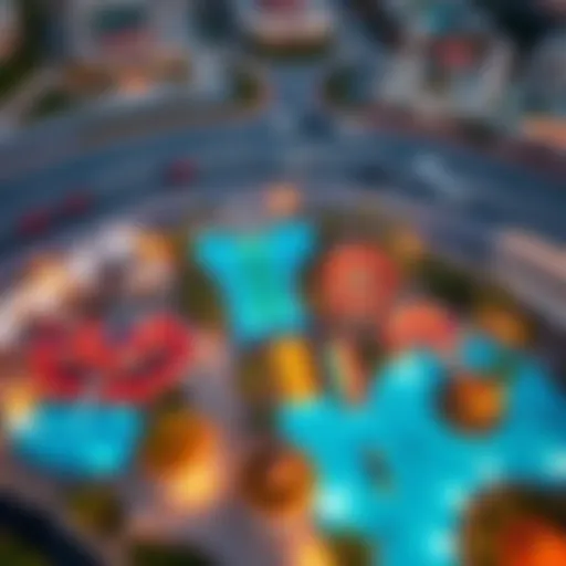 Aerial View of Damac Hills 2 Water Park Aerial view of Damac Hills 2 Water Park showcasing its vibrant waterslides and pools
