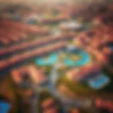 Aerial view of Damac Hills showcasing the community layout