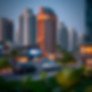 Surrounding neighborhood of Dome Tower Jaddaf depicting lifestyle and amenities