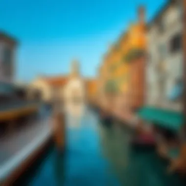 A view of the iconic canals in Venice showcasing historic architecture