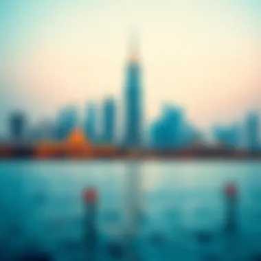 Dubai skyline featuring Arabisque design elements