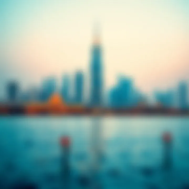 Dubai skyline featuring Arabisque design elements