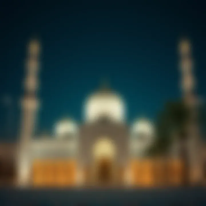 Beautiful mosque during Eid celebrations in Dubai