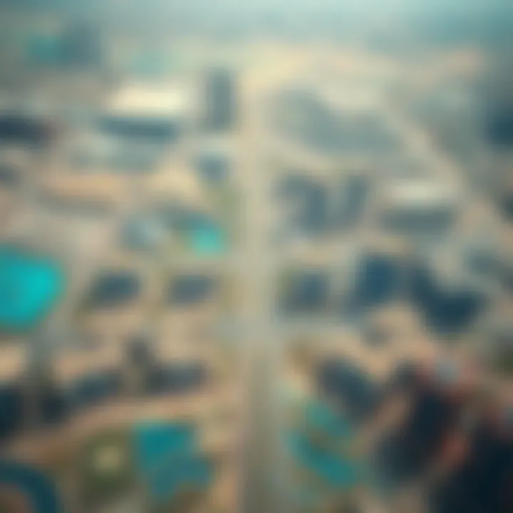 Aerial view of prime locations for new developments in Dubai