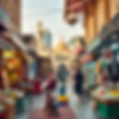 Tourism Growth in UAE Vibrant marketplace representing the tourism growth in the UAE