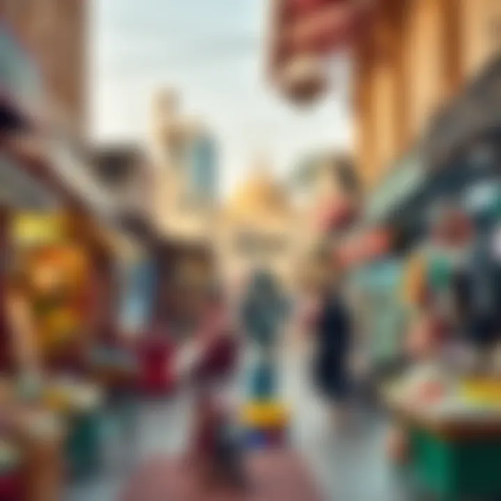Tourism Growth in UAE Vibrant marketplace representing the tourism growth in the UAE