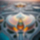 Aerial view of the Etihad Museum showcasing its unique architecture