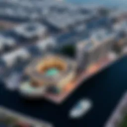 Aerial view of Ahmed Creek Residence showcasing its architectural brilliance