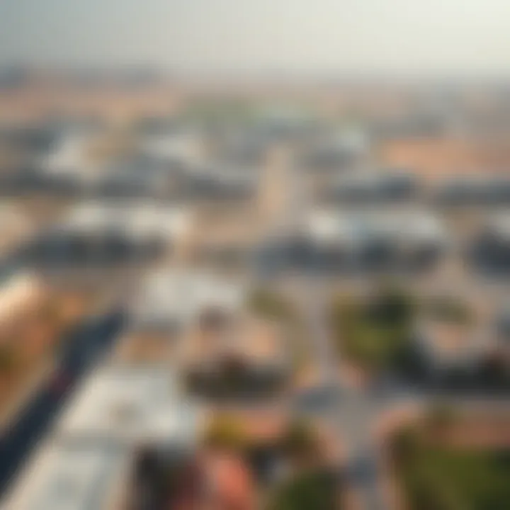 Aerial view of Al Jada showcasing modern architecture and landscape design