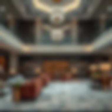 Elegant Lobby Design at فندق الجداف دبي Elegant lobby design highlighting hospitality and comfort at فندق الجداف دبي
