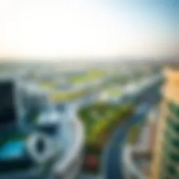 Panoramic view of Al Rahmaniya showcasing modern architecture and green spaces