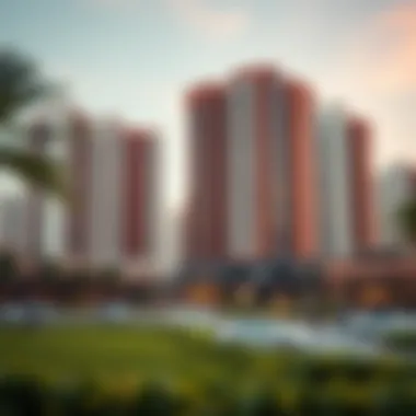 Vibrant community spaces surrounding Al Sharaf Tower