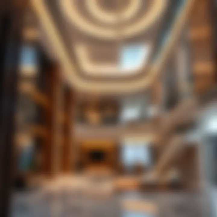 Interior features showcasing modern architecture within Al Sharaf Tower