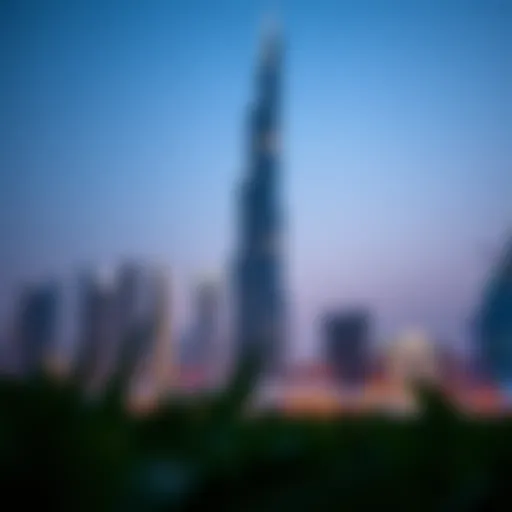 Majestic view of Al Sharaf Tower against the Dubai skyline