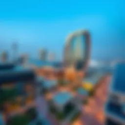 Panoramic view of Al Zahia City Center showcasing its modern architecture