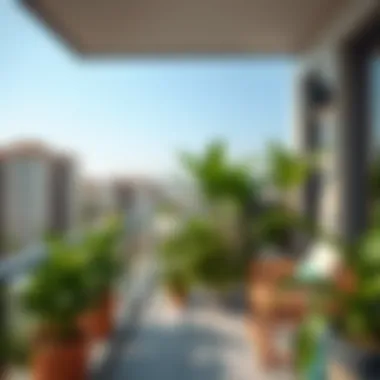 Elegant balcony garden with greenery