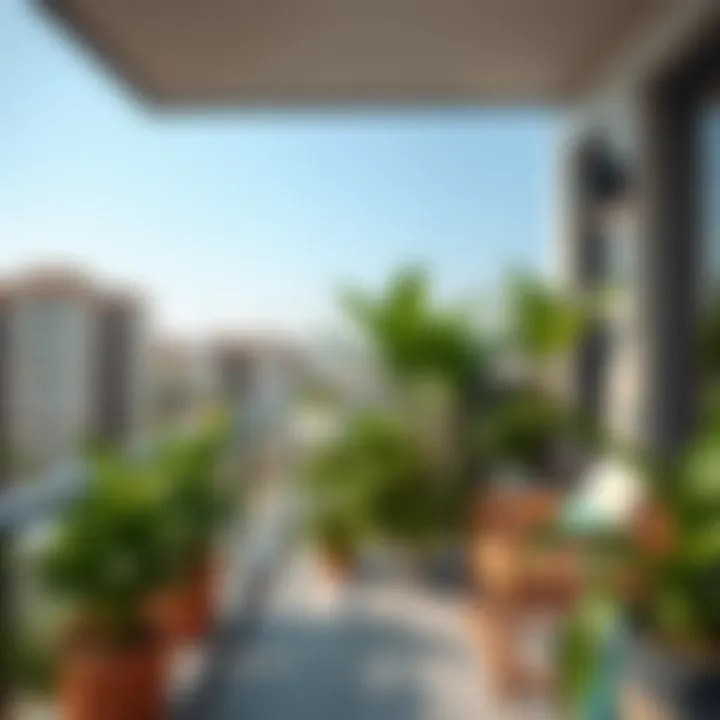 Elegant balcony garden with greenery