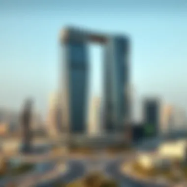 Rendering of the Binary Tower integrated within Dubai's skyline