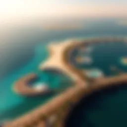 Aerial view of Blue Water Island showcasing its stunning coastline.