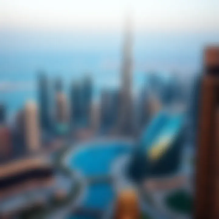 Panoramic view of Dubai skyline including Burj Vista