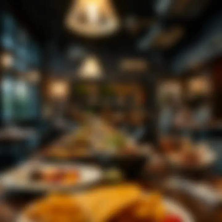 Diverse culinary offerings at a Gate Village restaurant