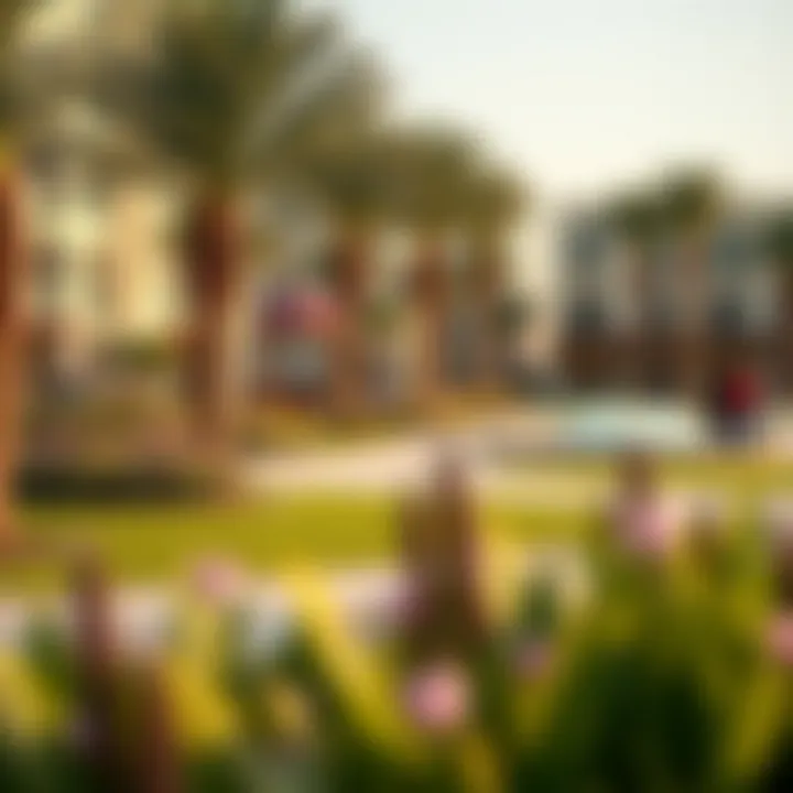 Vibrant community amenities at Damac Lakeside, including parks and recreational facilities