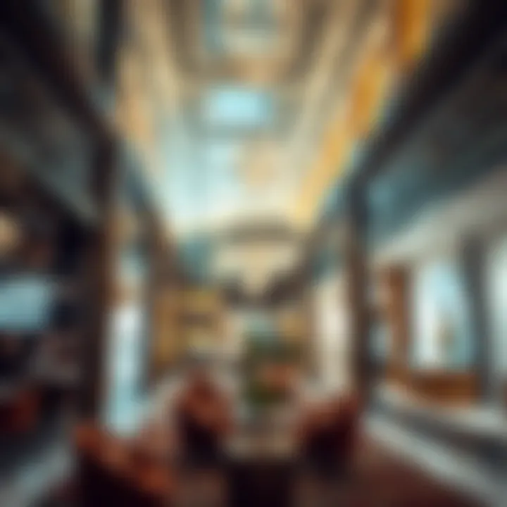 Interior view highlighting luxury retail spaces