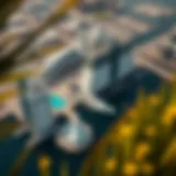 Aerial view of Dubai Maritime City showcasing its unique layout and architectural design