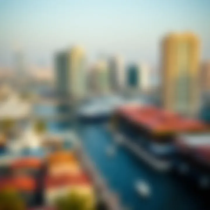 Panoramic view of the bustling economic activity within Dubai Maritime City