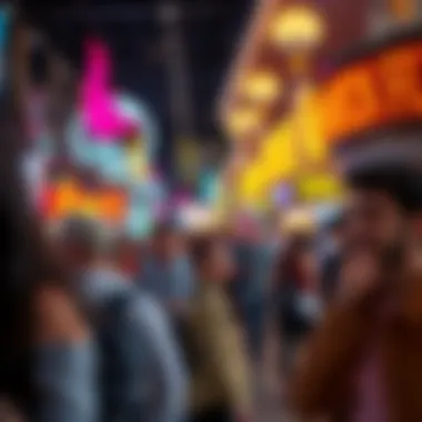 A bustling crowd enjoying various activities, reflecting visitor demographics and engagement.