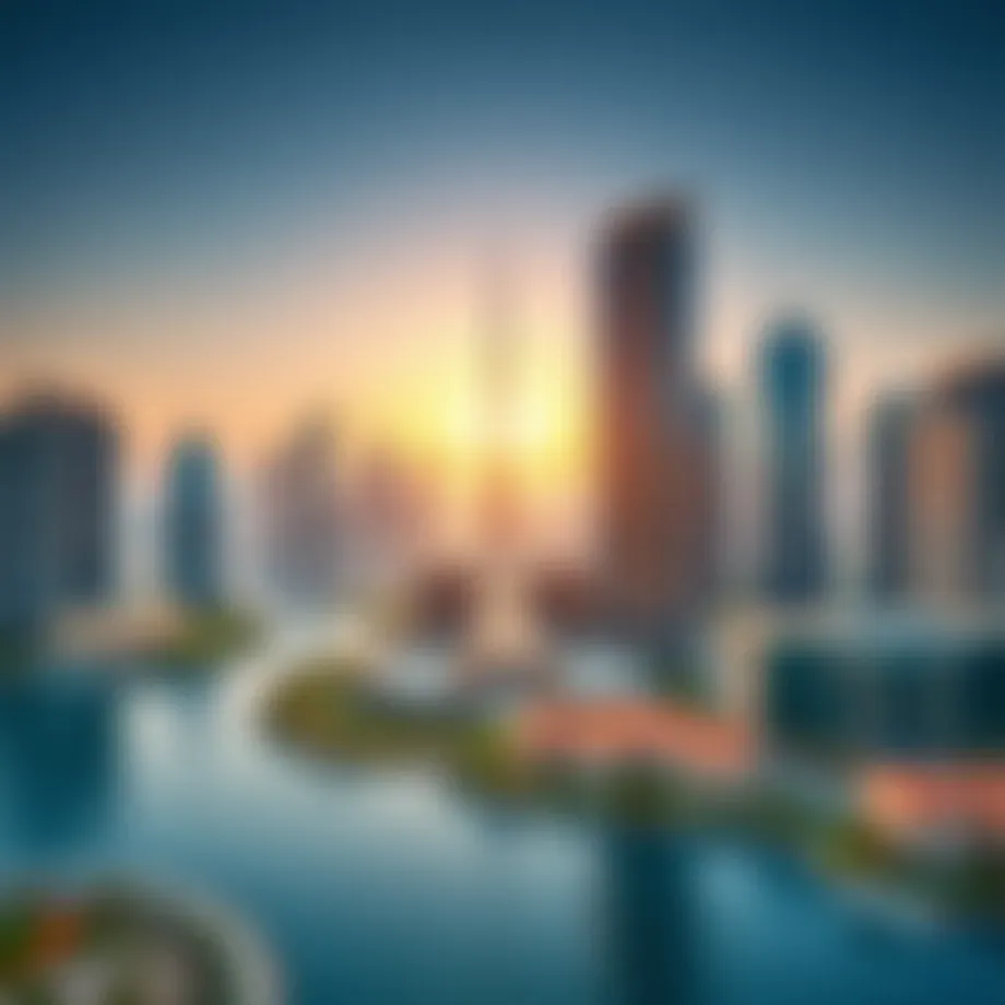 Stunning view of Dubai skyline featuring executive residences