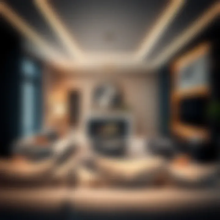 Luxurious living room interior of an executive residence