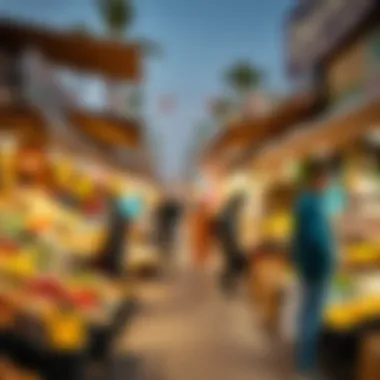 Bustling local market reflecting community life and amenities
