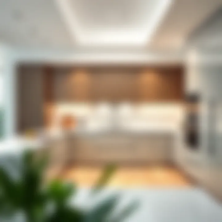 Sleek Minimalist Kitchen Design Sleek, minimalist kitchen with high-gloss cabinetry