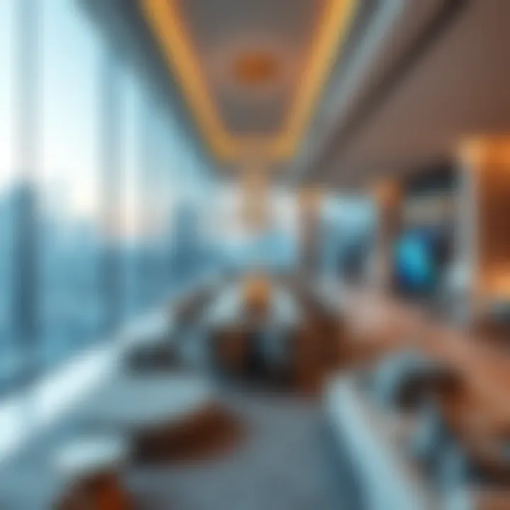 Interior design showcasing modern amenities within MBK Tower