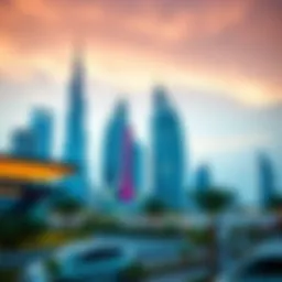 Vibrant skyline of Dubai showcasing modern architecture